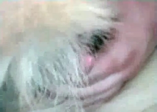 Watch her pleasing a doggy gently