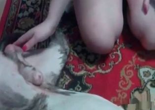 Russian-looking zoophile enjoying sex
