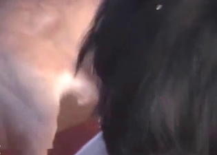 Dark-haired slut is giving a beast a blowjob