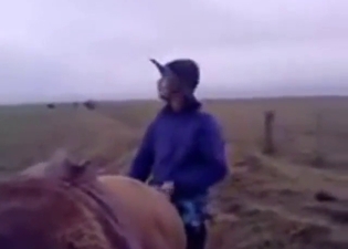 Naughty guy in a sexy hat bangs a horny mare