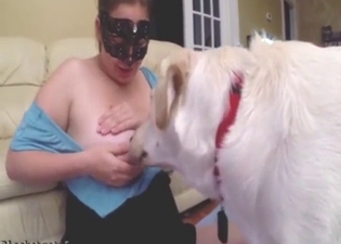 Training session with a milk-chugging dog in HQ