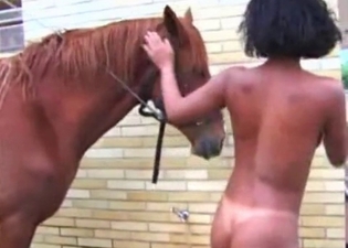 Ebony model knows what a horse wants