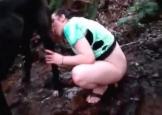 Extremely a wild animal sex in a street